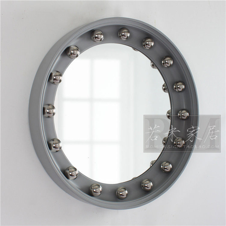 90x90 round solid gold black and white grey light luxury modern minimalist living-room sofa pendant decorative mirror art mirror