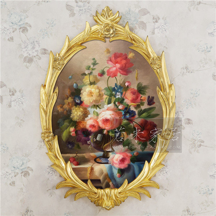 51x76 Bright Golden Branches Styling Frame Gold Leaf Hanging Painting Xuanguan Bedroom Living Room Pink Flower Abstract Oil Painting