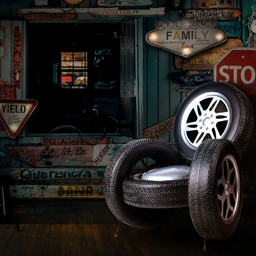 Американское ретро железное шин диван