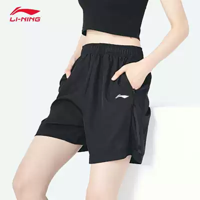 Li Ning sports shorts women 2021 summer new quick-dry wear yoga fitness casual loose five-point pants