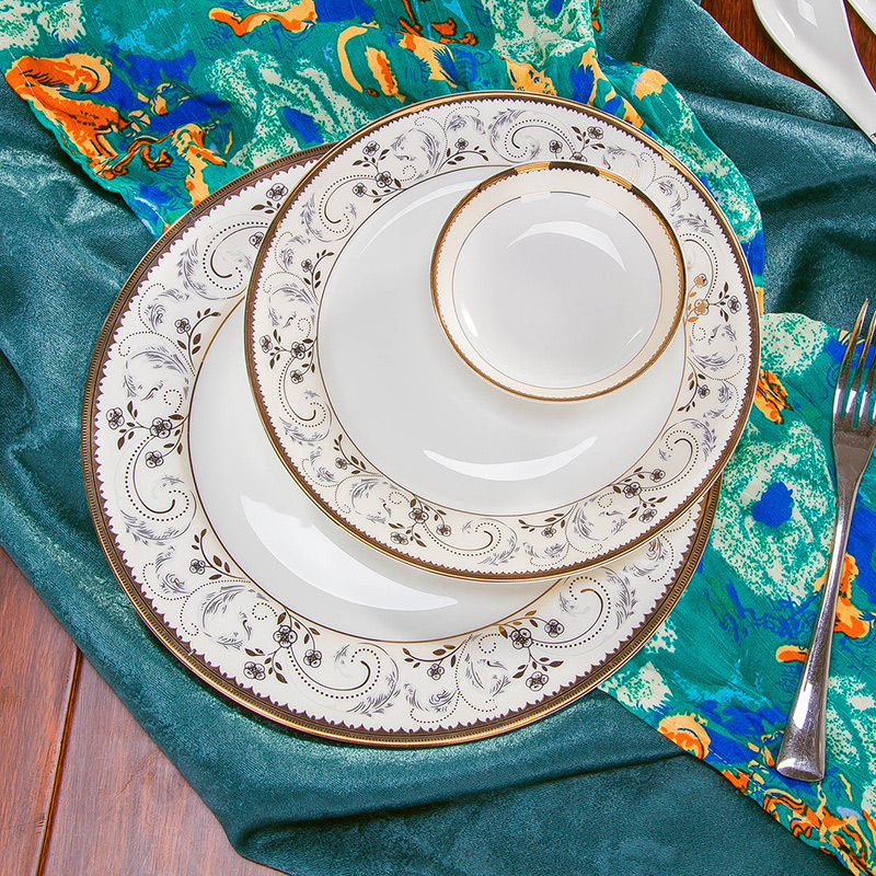 Jingdezhen ceramic tableware suit dish bowl of knives and forks high anti hot noodles bowl home free collocation with the parts