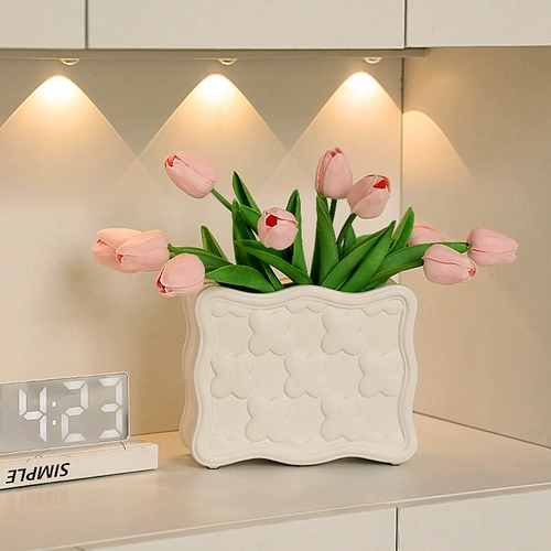 Легкие роскошные высококачественные керамические вазы тюльпан украшения цветочные композиции сушено