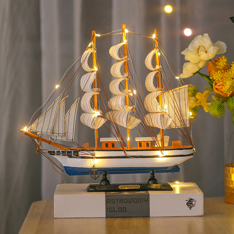 Smooth sailing sailboat model decoration home porch bedroom wine cabinet decoration creative personality room small decoration