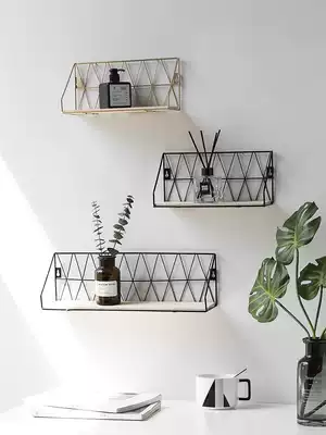 Nordic ins decorative rack Home wall storage shelf Net red bedroom wall wall living room wrought iron shelf