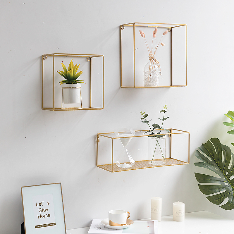 Nordic style ins decorative frame room decoration wrought iron wall iron mesh room wall wall wall partition shelf