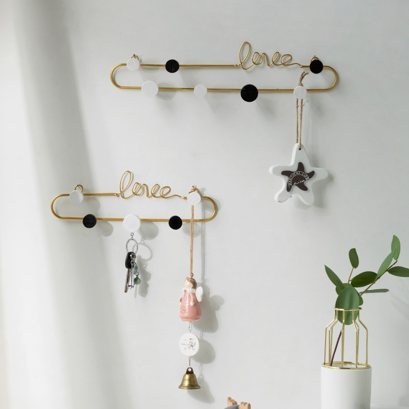 Creative Nordic key hook wall coat cap hook ins door entrance decoration storage shelf Door wall hanging