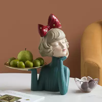 Nordic light luxury household living room coffee table snacks dried fruit candy plate decoration creative entrance door key tray