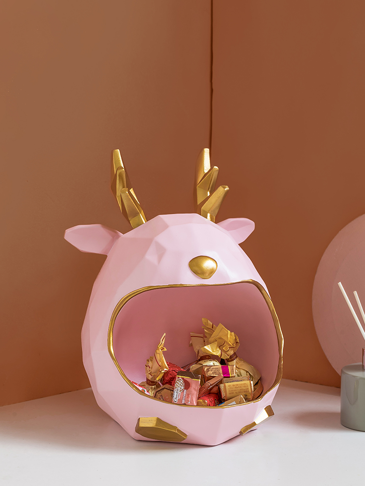 Creative deer head decoration Entrance key storage Light luxury decoration TV cabinet Housewarming new home gift Wedding gift