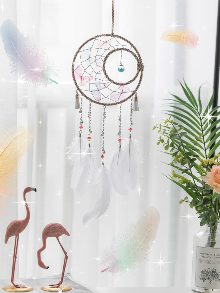 Dream Catcher Wind Chime Indian Feather Sen Department Girl Heart Shop Flutter Catching Energy Net Indoor Kindergarten Charm