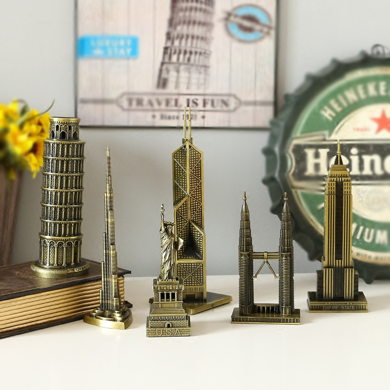 Creative well-known world landmark building metal model Eiffel Tower decoration Big Ben Birthday gift gift