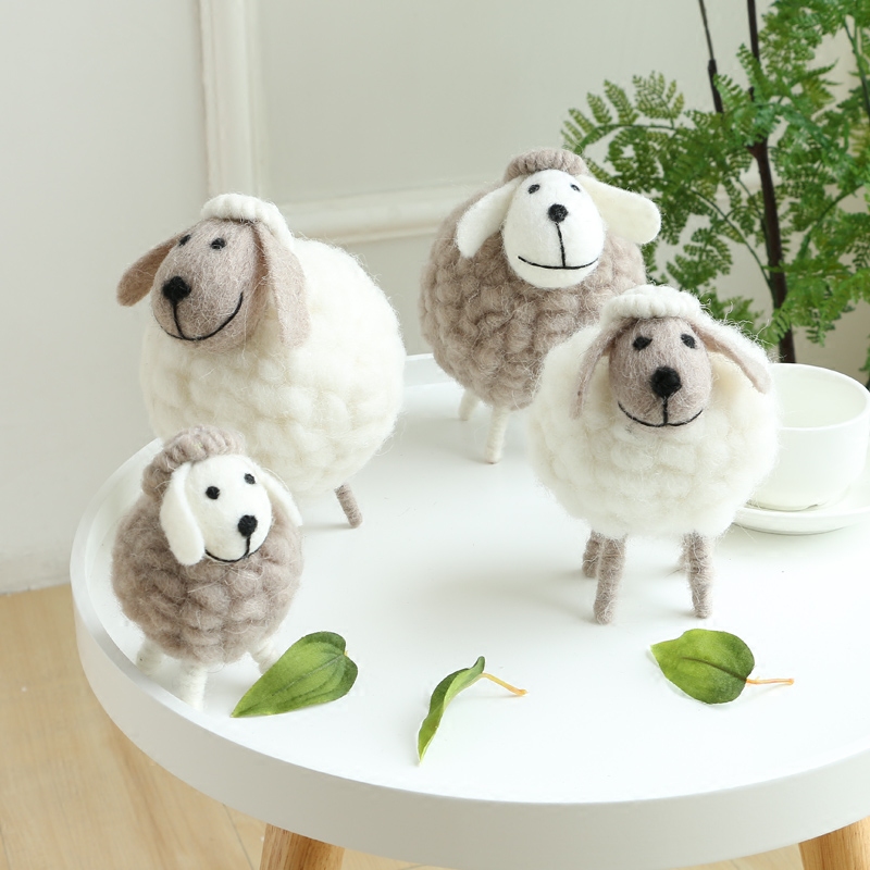 Creative Nordic wool plush home decoration ornaments Living room desk Cute mini wool felt decorations