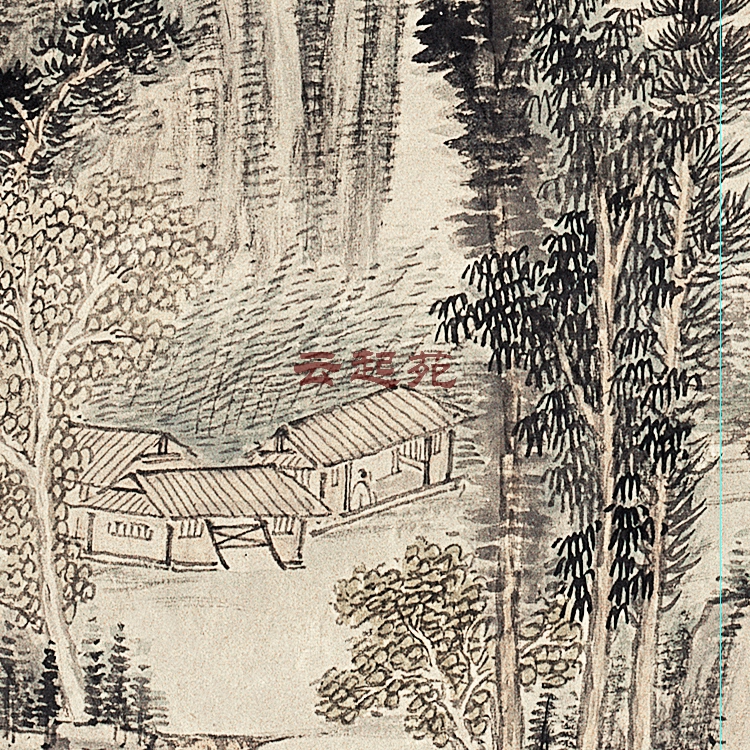 Qing Wangyuan Qishan Water Map Z four high-definition electronic pictures 19M decorative propaganda material