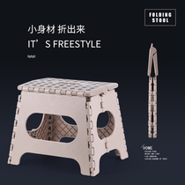 Export thick plastic folding stool children adult light portable portable creative low stool home bench