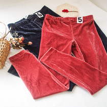 Velvet elastic leggings ~ export girls girls spring and autumn pants soft corduroy solid color Slim Leggings