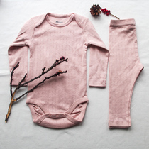 2020 export Nordic Danish organic cotton autumn baby baby shirt suit suit newborn baby climber underwear