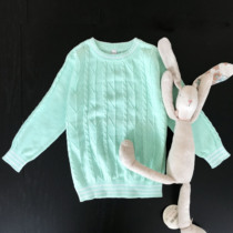 Export children boys and girls light green knitwear export cotton organic cotton pullover sweater thin spring and autumn children