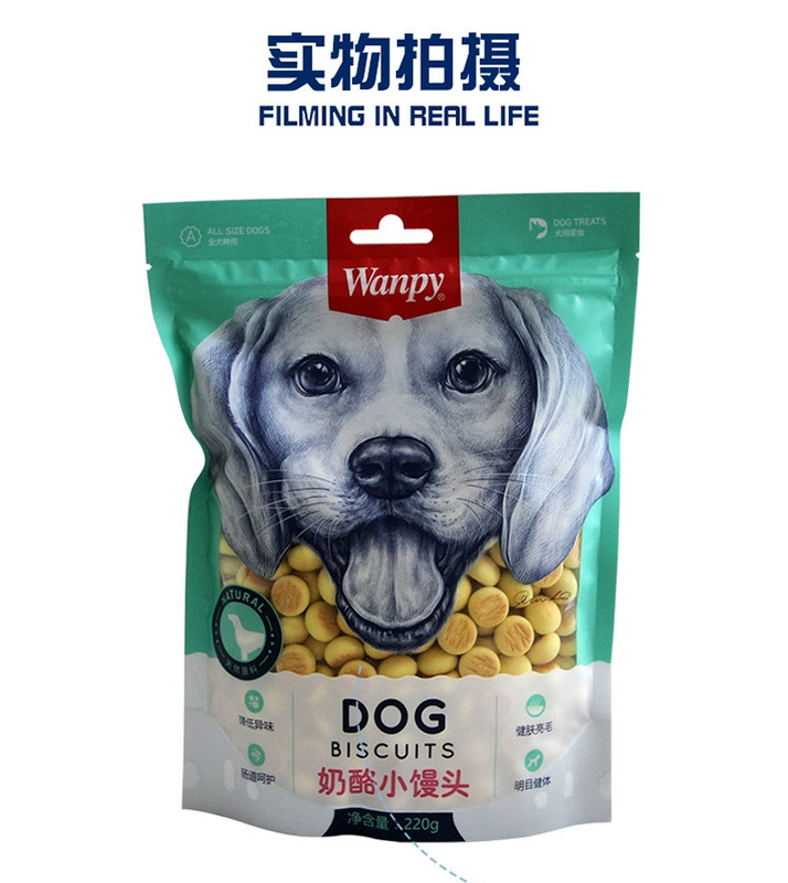 Wanpy Naughty Cheese Bun 220g Đồ ăn nhẹ cho chó Bánh quy cho thú cưng Khử mùi cho chó Molar Pomeranian Thức ăn cho chó con - Đồ ăn vặt cho chó
