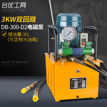 Tayou DB300-D2B electric hydraulic pump double solenoid valve pedal pump hydraulic press double circuit hydraulic press
