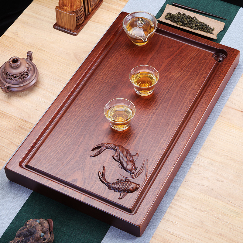 Flowers Pear Wood Tea Tray Tea Table Utilita Tea With Drain Tea Sea Whole Solid Wood Home Tea Tray Suit Yo-yo