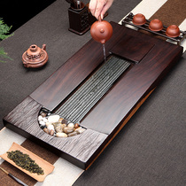 Ebony tea tray tea table tea set tea sea whole solid wood household small tea tray light luxury modern drainage type