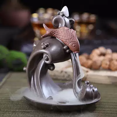 Tea art reverse flow incense burner Purple sand aromatherapy stove sandalwood stove viewing Liuyun home living room tea ceremony ornaments