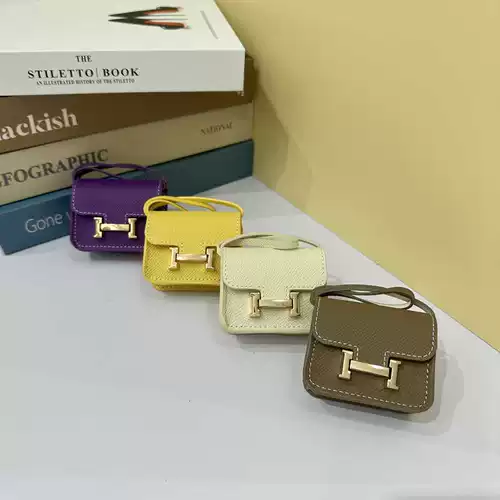 Маленькая высококлассная подвеска, кожаная небольшая сумка, наушники, сумка для техники, ключница, из натуральной кожи