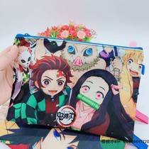 Japanese ghost Demon Blade Oxford cloth file bag A5 zipper storage bag student stationery bag cartoon information bag