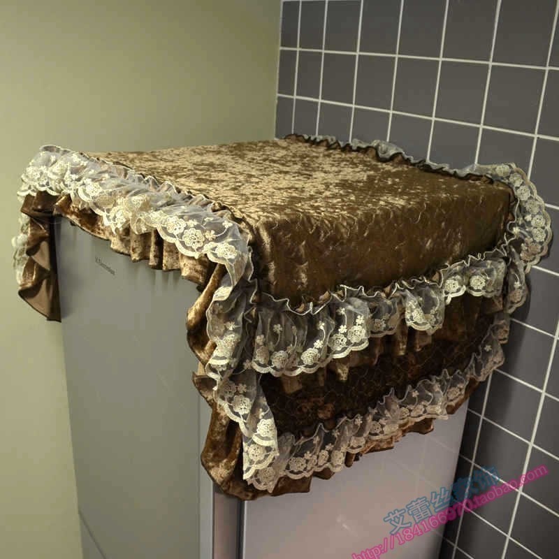 Eurostyle gold velvet refrigerator cover cloth universal cover towels single door double door refrigerator dust cover can be set
