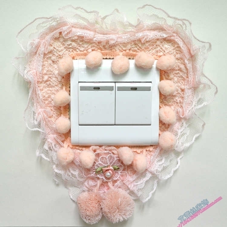 Korean high - grade paddle switch switch cover switch - cover pink cute ball