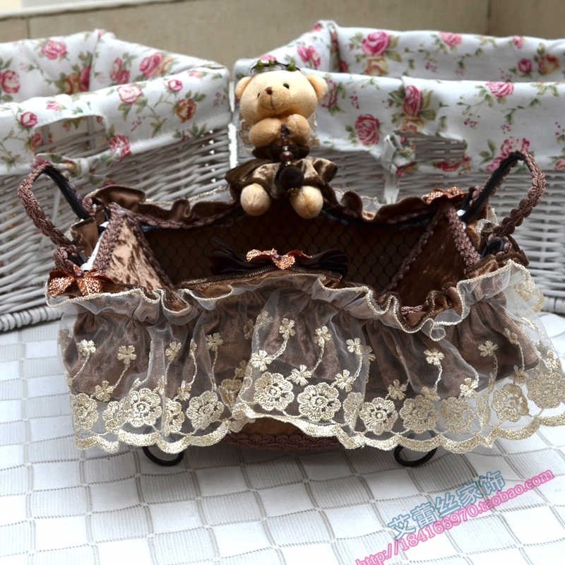 Eurostyle Lace Cloth Art Iron Art Cloth Arts water fructose Fruit basket Flower Basket containing basket Cosmetic Containing Basket