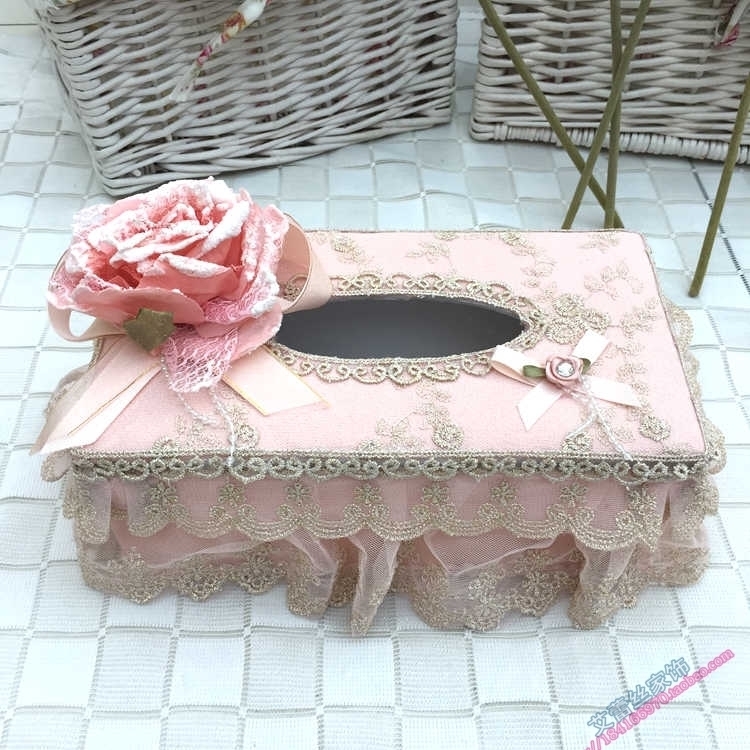Fields Garden Wind Lace Lace high-end lace cloth art paper towel box eco-friendly paper box pumping small bear suction paper box home car