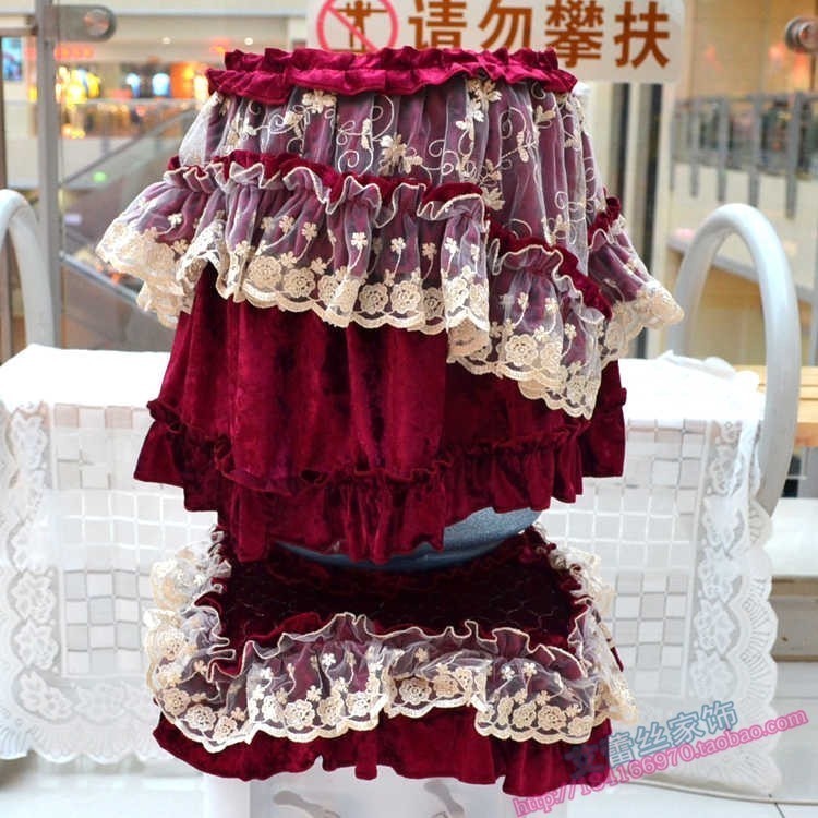 Water dispenser cover dust cover thickened upscale lace cloth art drinking fountain cover gold velvet two sets of set to do