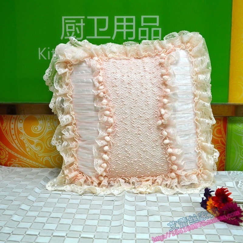 High-grade lace pillowcase cushion leather lace sofa pillow case lace side pillow leather can be customized