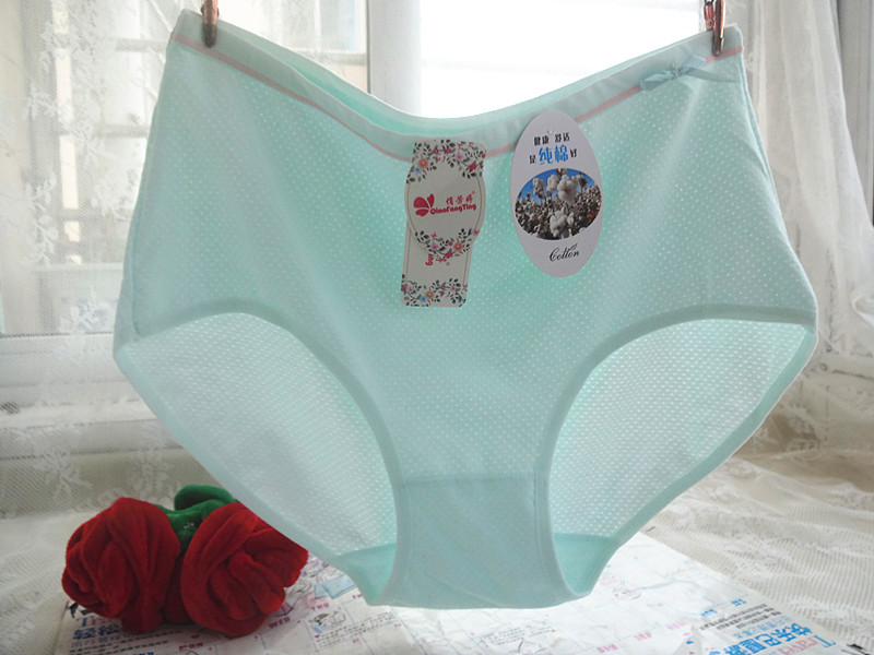 Đích thực Qiao Fang Ting 6904 eo cao phiên bản lớn của cotton lưới thoáng khí bow kích thước lớn cotton ladies tam giác tóm tắt