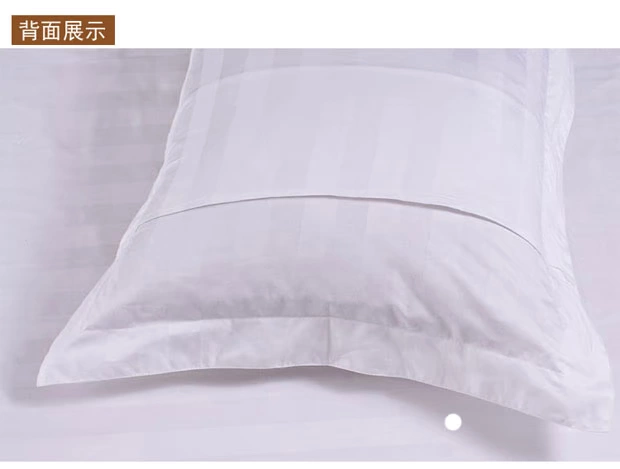 Bộ đồ giường khách sạn gối bông khách sạn đơn màu trắng vỏ gối đơn cotton satin bộ gối tựa lưng văn phòng