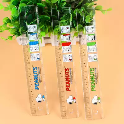 Morning light wave ruler 15cm 20cm cartoon ruler transparent ruler student stationery ruler wavy line plastic ruler