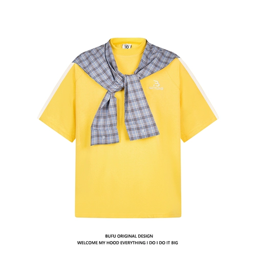 Съемная накидка подходит для мужчин и женщин, футболка для влюбленных, в американском стиле, с вышивкой, короткий рукав