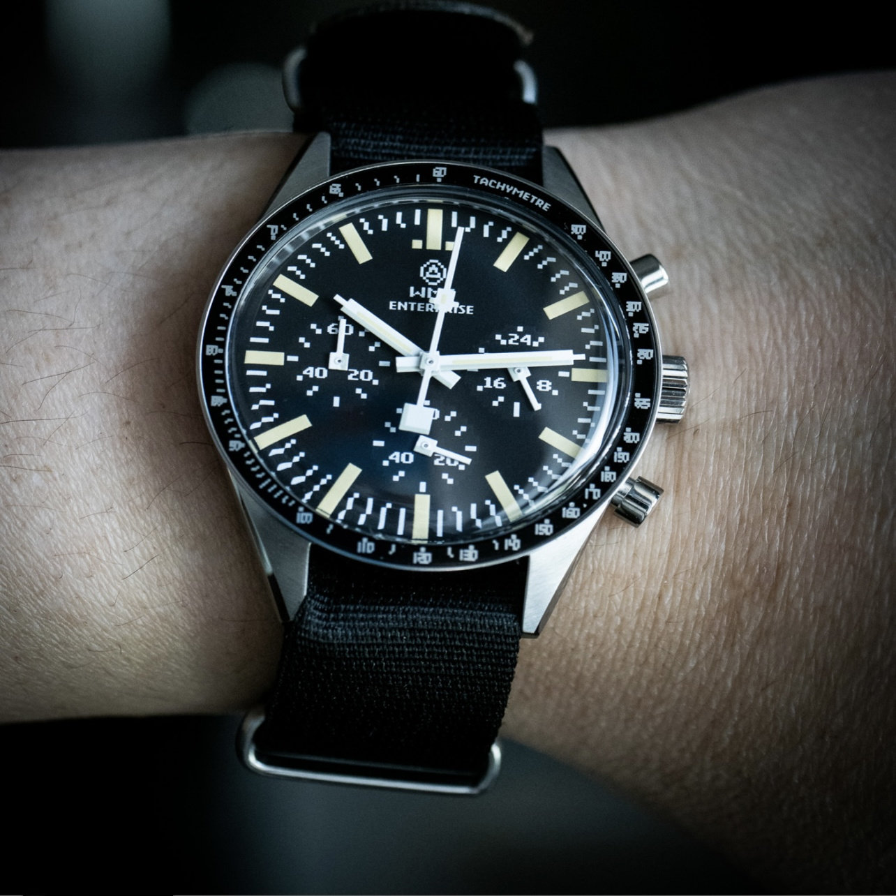 WMT Watches Green Label系列EP0010P像素马赛克三眼计时石英手表-淘宝 