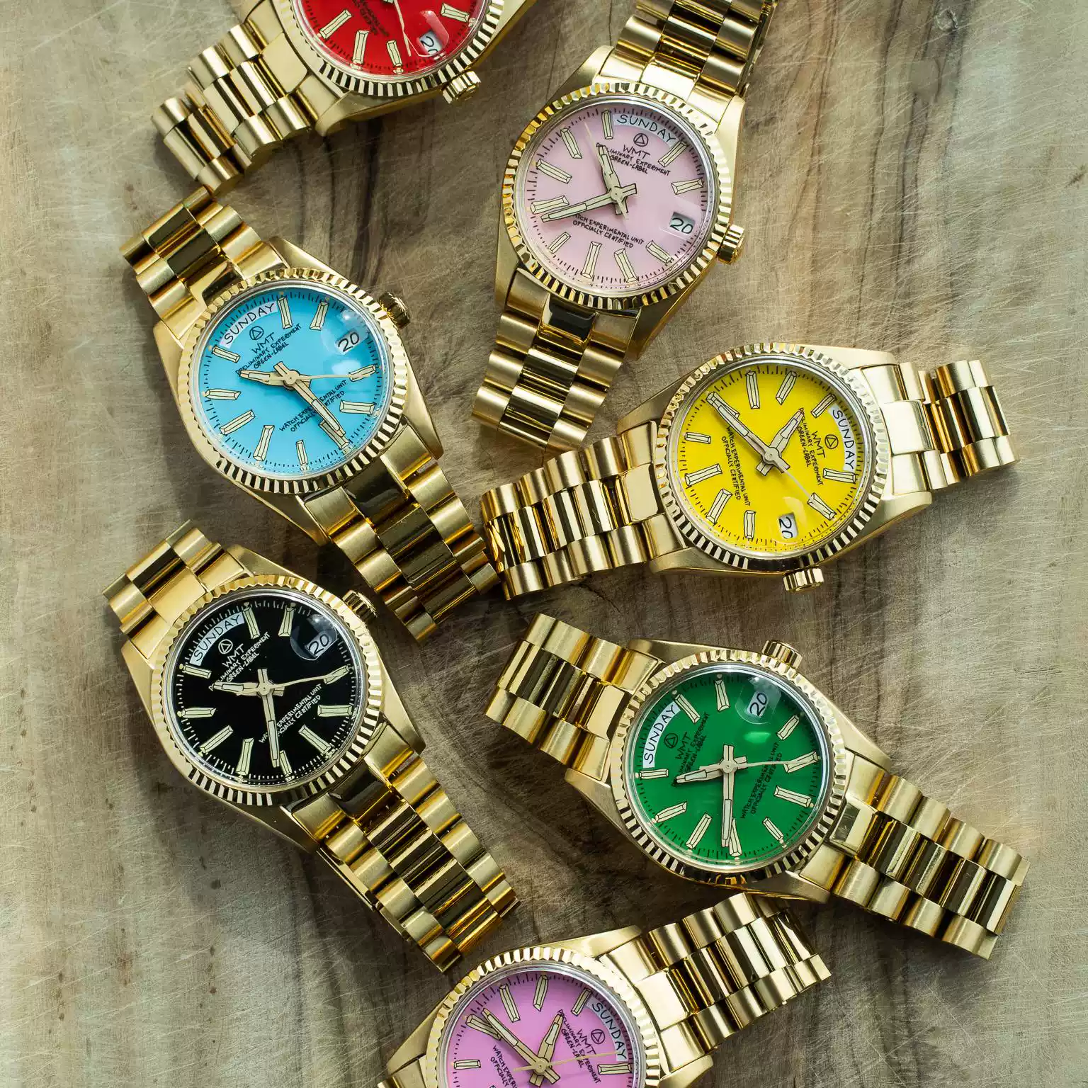 WMT Watches Green Label系列EP0010P像素马赛克三眼计时石英手表-淘宝 