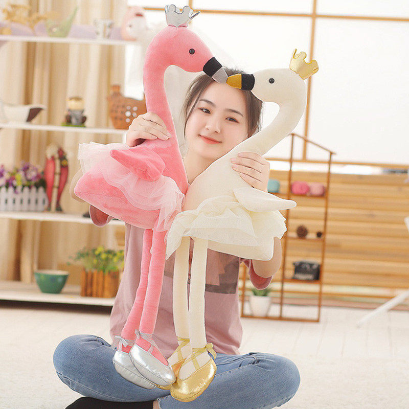 Pink Flamingo doll wedding plush toy Cute ins cartoon ragdoll girl couple doll pair