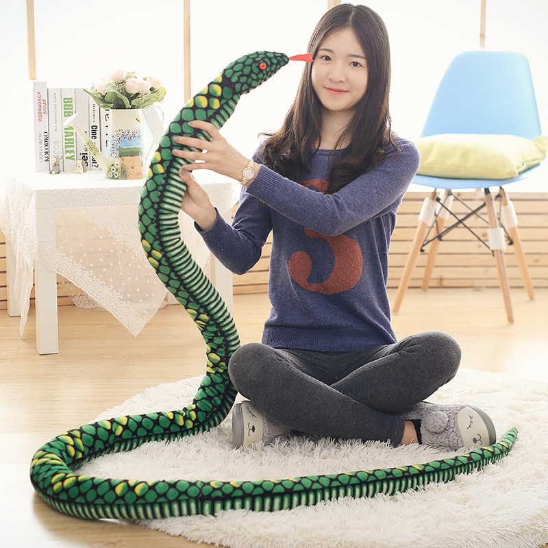 Simulated snake doll plush toy long python doll with a small snake doll on the bed lovely large fake snake