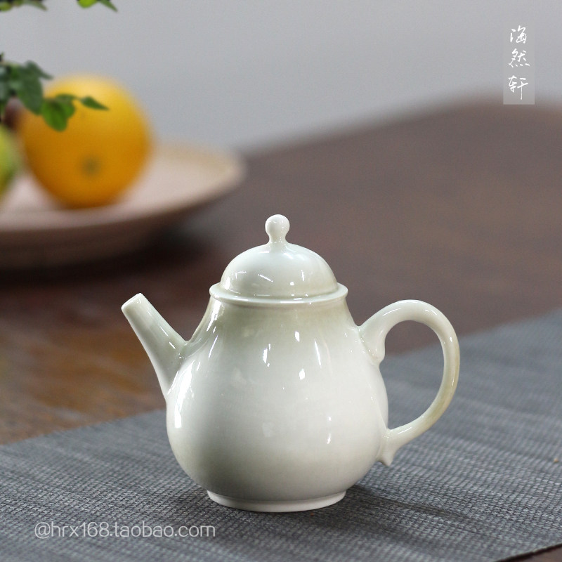 Retro Jingdezhen Tea tea Tea Ware handmade utiliturt Tea Kiln Change Grass Wood Grey Small Porcelain Pot Teapot Teapot Three Cup Pots