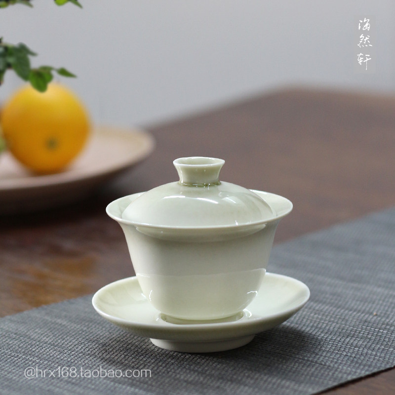 Retro Jingdezhen Ceramics Grass Wood Ash Handmade Util tea with single Cong Tea Kiln Changing Cover Bowl three-only cup Tea Bowl