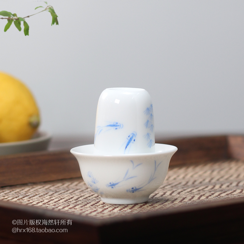 Chaozhou Old Color Porcelain Factory Ceramic Hand-painted Small Fish Tasting Cup Kung Fu Cup Kung Fu Tea With Smelling Cup-Taobao