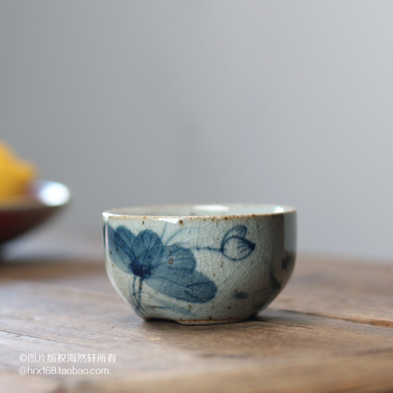 Ancient pottery Jingdezhen hand-painted tea cup Kung Fu tea cup Kung Fu small cup tea cup master cup single cup Jianzhan tea cup