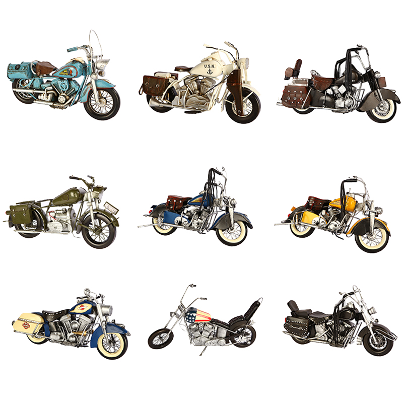Vintage Retro Indian Iron Harley Locomotive Vintage Car Model Creative Props Decoration Ornaments