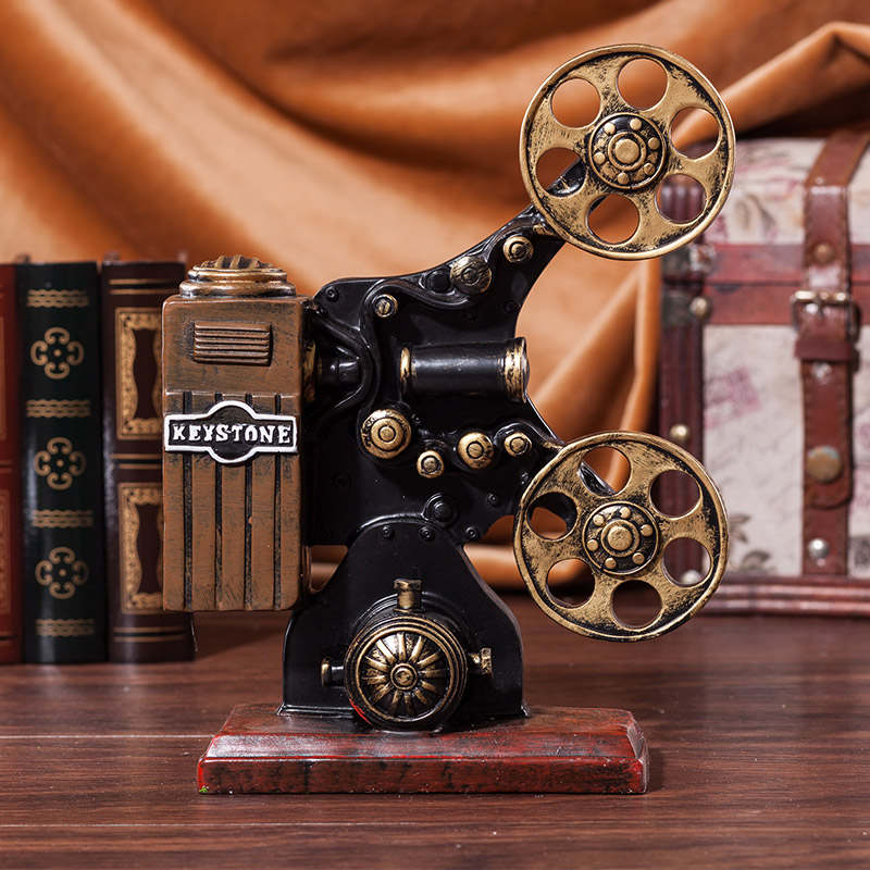 American Retro Nostalgia Resin Projector Model Bar Café Tabletop Decorations Shop Window Props Hem