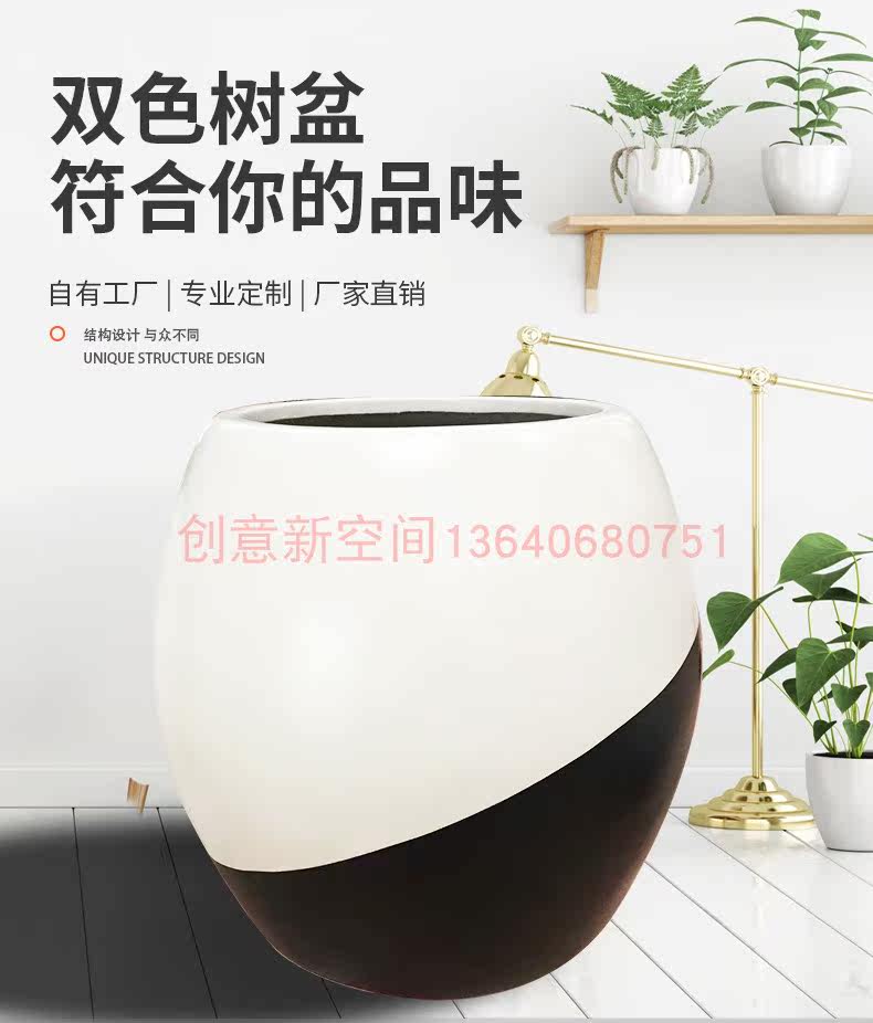 Glass Fiber Resin Flower Bowl Brief About Round Large Flower Altar Mall Square Florator Outdoor Garden Forest Landscape Combined Flower Pots