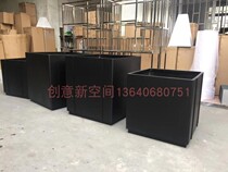 Stainless steel metal flower case flower pot combined rectangular flower groove flower barrel outdoor planting flower pool road partition florator