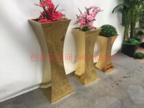 Custom Florator Square Arc Cone Stainless Steel Flower Pot Combined Large Floor Outdoor Metal Flower Case Indoor Creative Flower Bowl